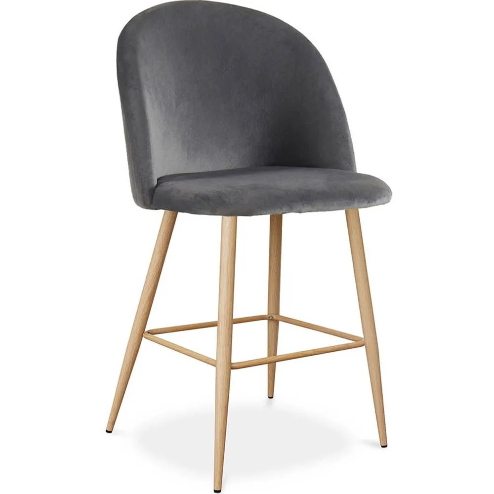 Sgabello imbottito in velluto - Design scandinavo - 66cm - Evelyne image 8