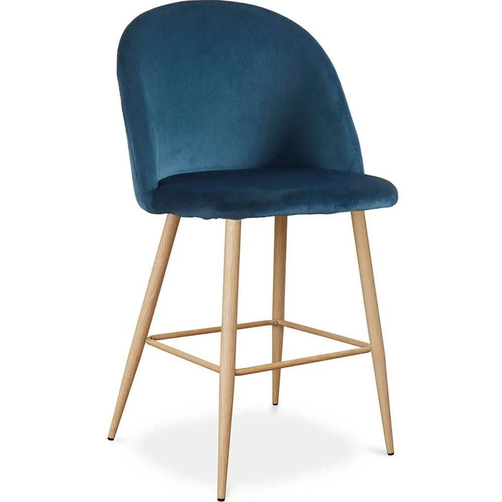 Sgabello imbottito in velluto - Design scandinavo - 66cm - Evelyne image 8