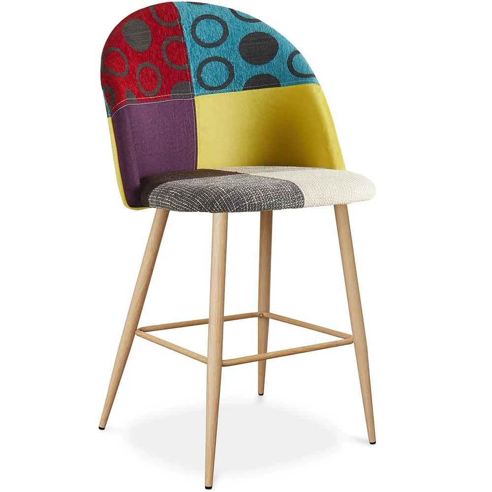 Sgabello Imbottito in Patchwork - Stile Scandinavo - 66cm - Evelyne image 8