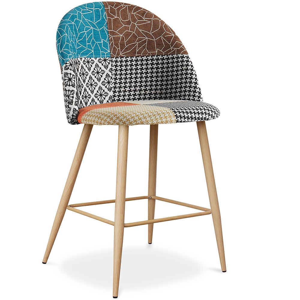 Sgabello Imbottito in Patchwork - Stile Scandinavo - 66cm -  Evelyne  image 8