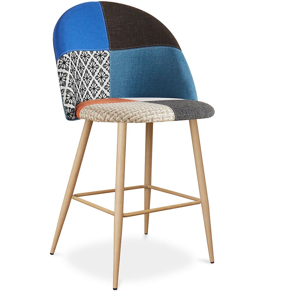 Sgabello Imbottito in Patchwork - Stile Scandinavo - 66cm - Evelyne image 8