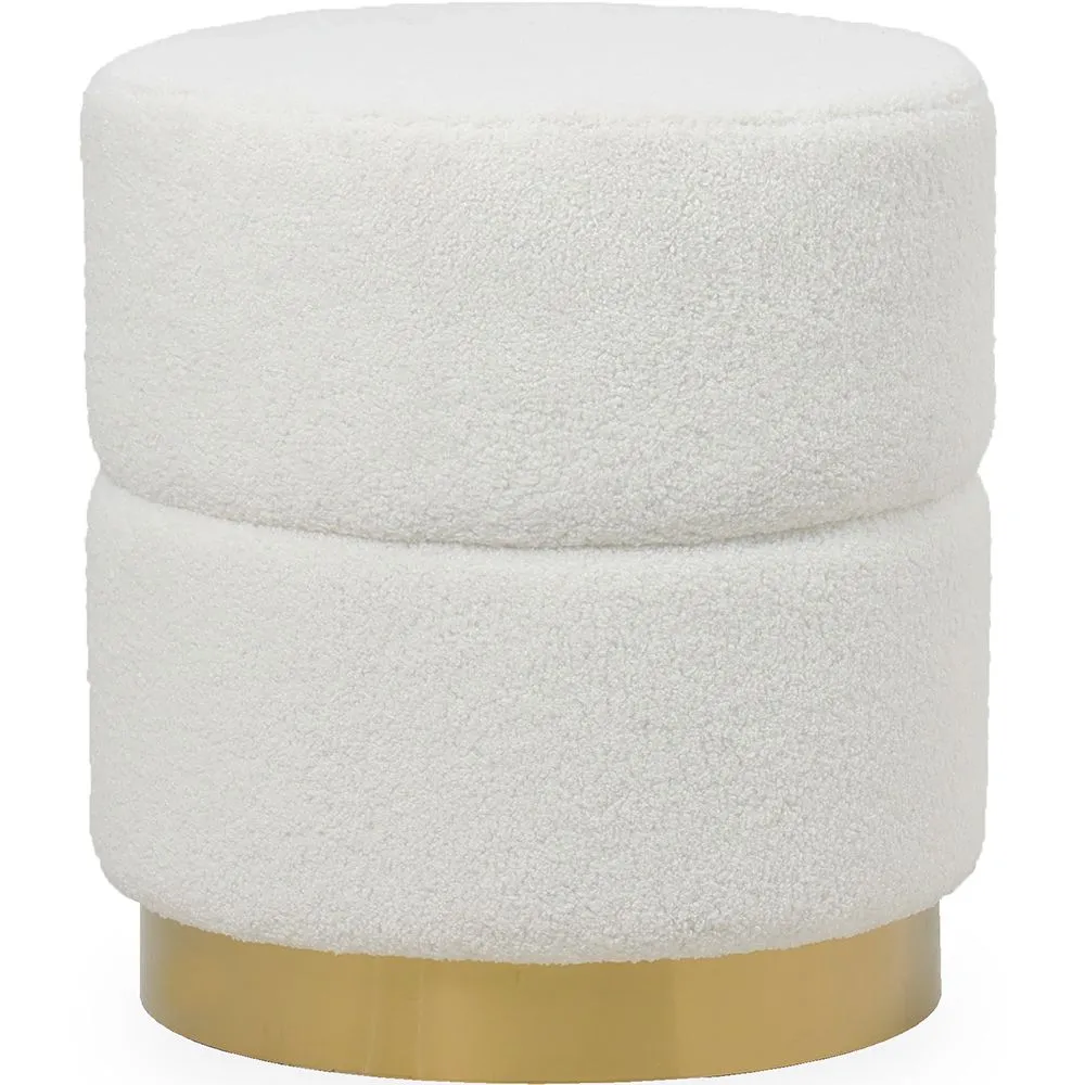 Pouf Rotondo Imbottito in Tessuto Bouclé - Gabby image 8