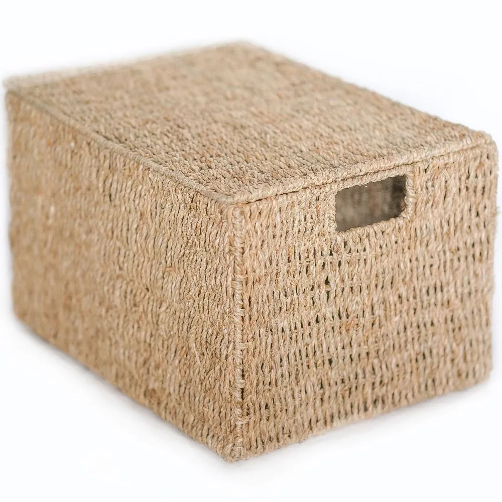 Cesto in Fibra Naturale con Coperchio - 40x30CM - Maracay image 8