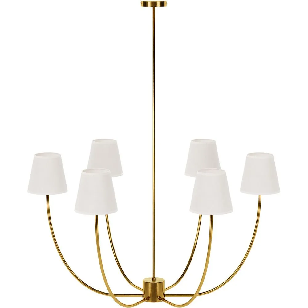 Lampadario da Soffitto Dorato con 6 Paralumi - Arena image 8