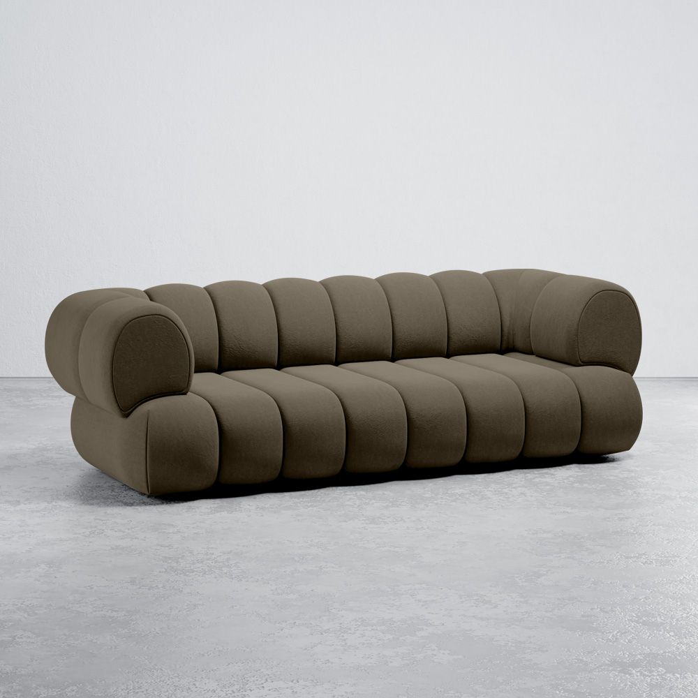 Divano Rivestito in Velluto - Stile Moderno - 2/3 Posti - Curvo Teddy image 8
