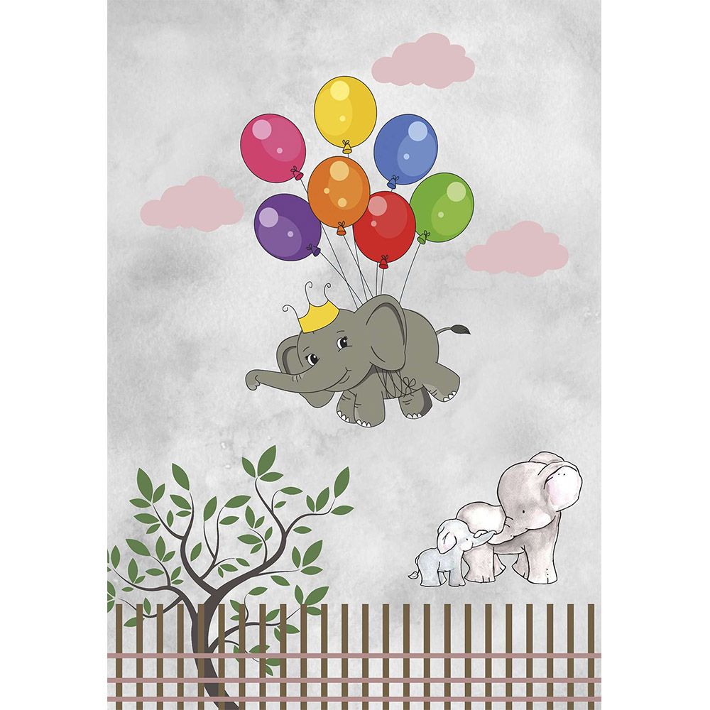 Grande Tappeto per Bambini con Disegno Elefante Volante - Multicolore (290x200 cm) - Yumal image 8