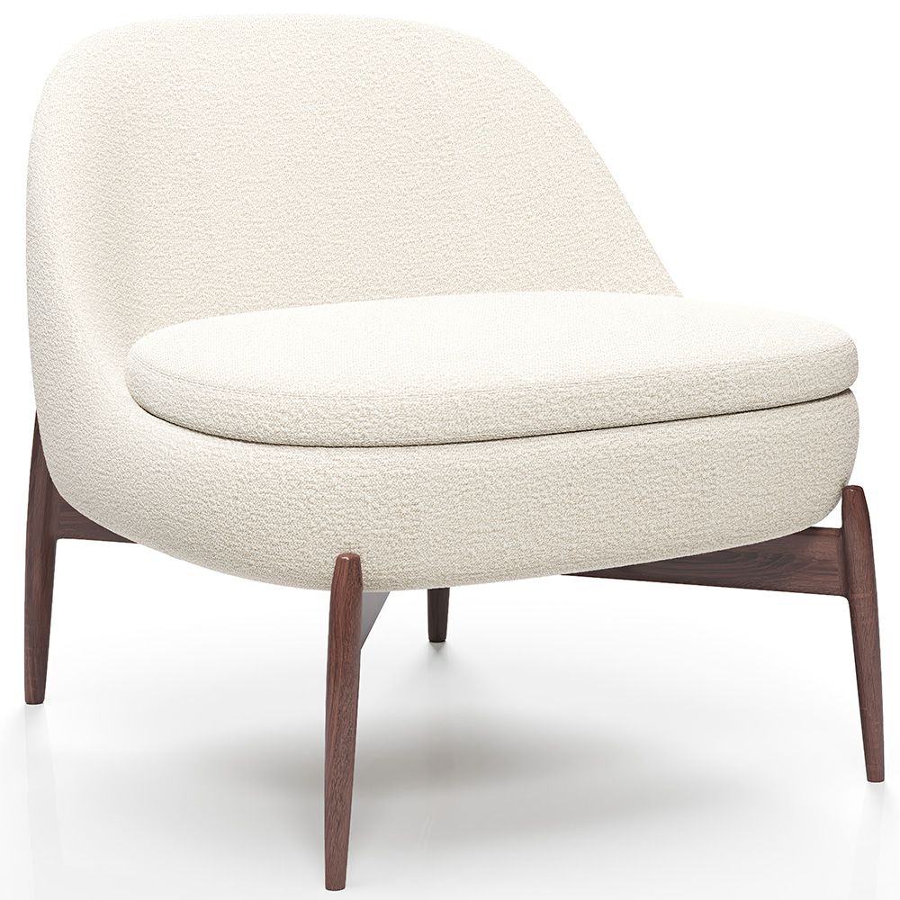 Poltrona Rivestita con Design Curvo Scandinavo - Larseen image 8