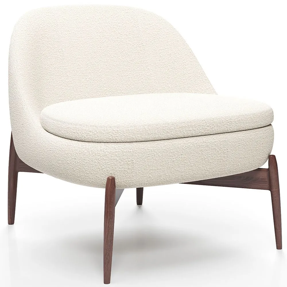 Poltrona Rivestita con Design Curvo Scandinavo - Larseen image 8