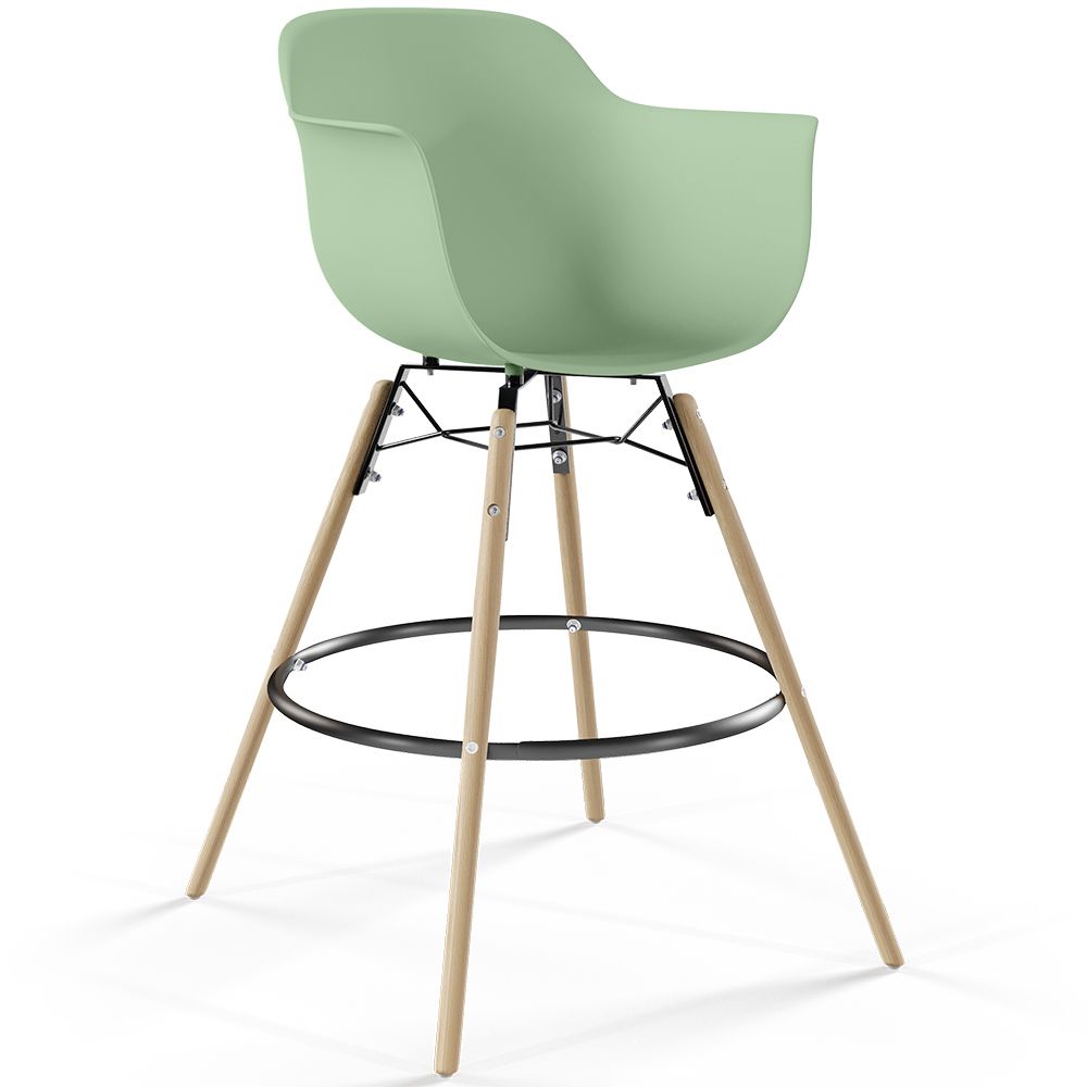 Sgabello da Bar - Design Scandinavo - Gambe in Legno - Nordika image 8