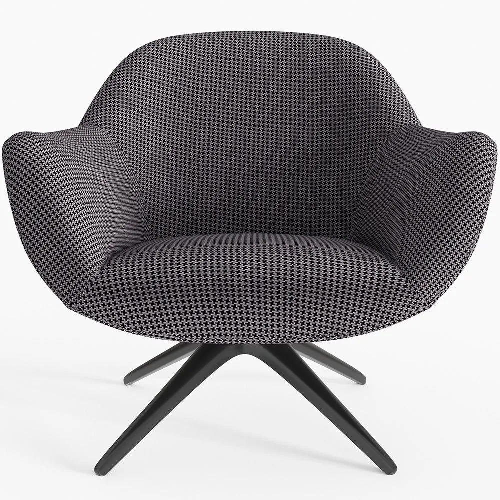 Poltrona Rivestita Design Curvo Stile Contemporaneo - Mirrel image 8