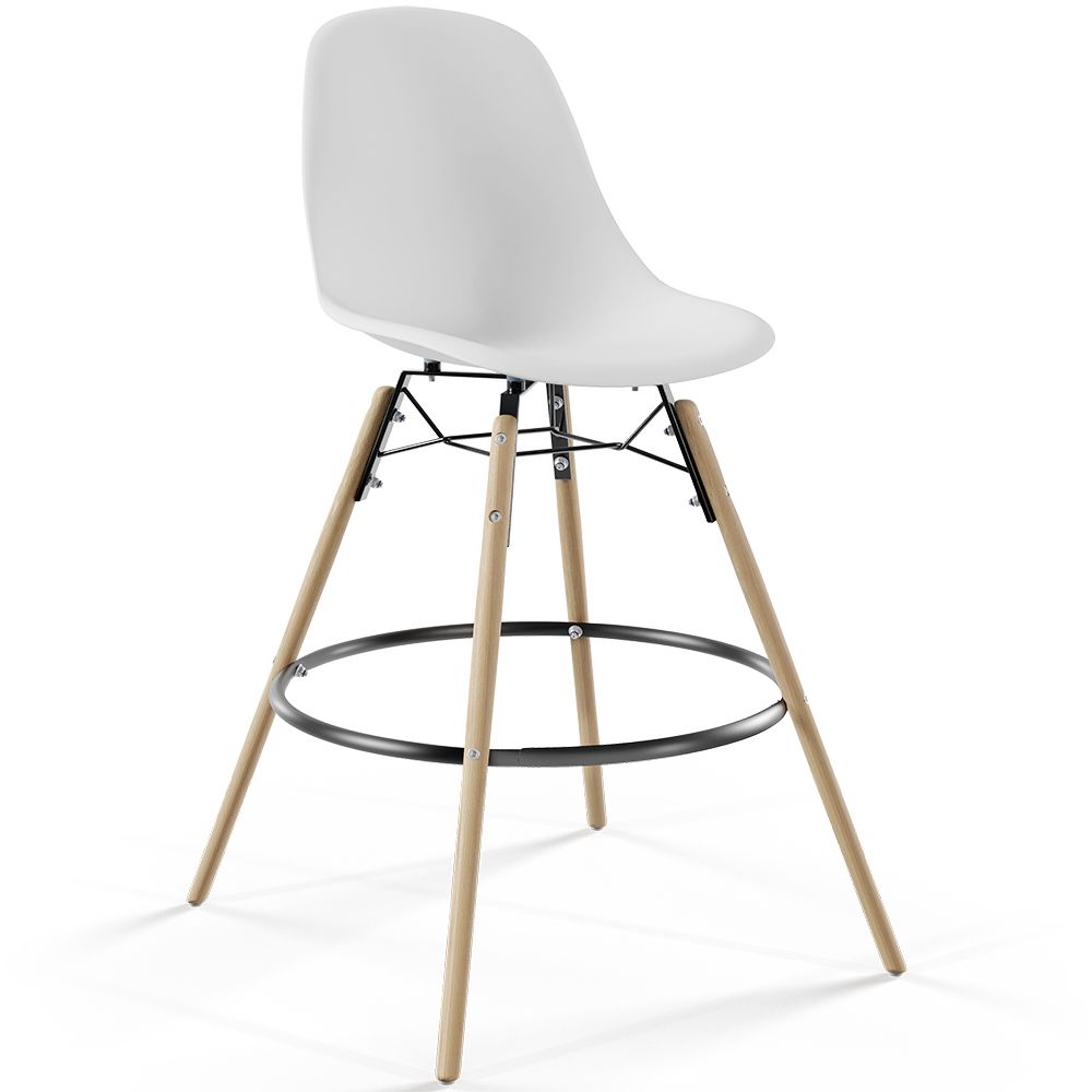 Sgabello da Bar - Design Scandinavo - Gambe in Legno - Skögur image 8