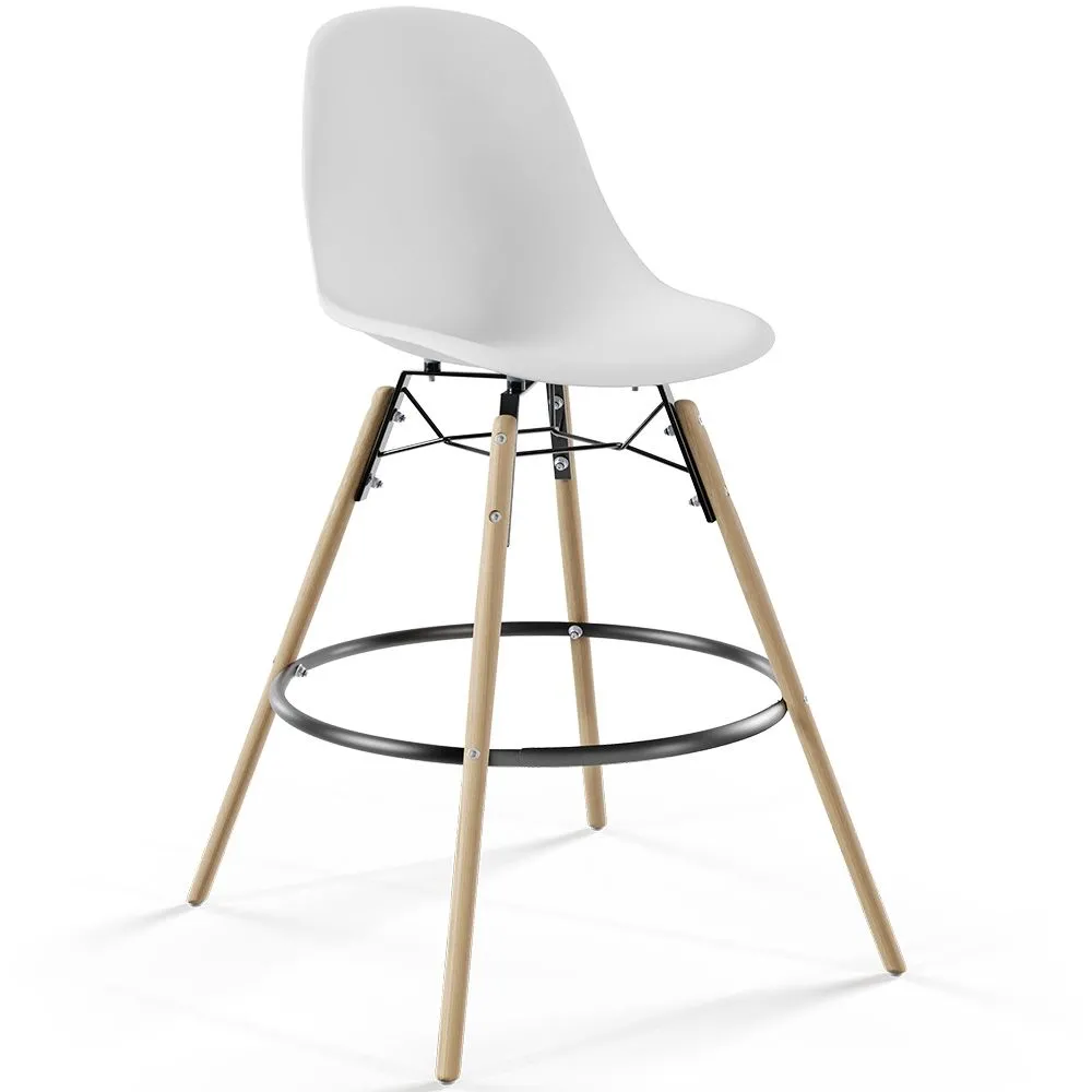 Sgabello da Bar - Design Scandinavo - Gambe in Legno - Skögur image 8