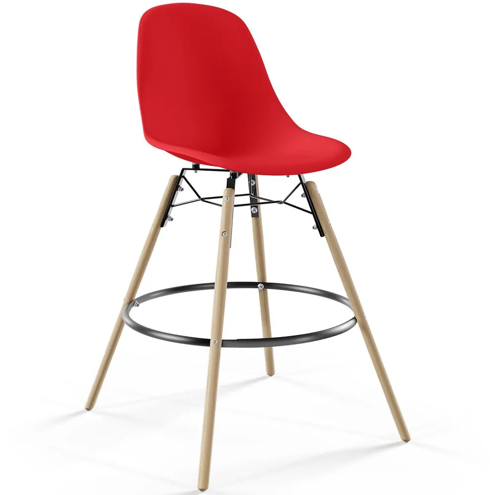 Sgabello da Bar - Design Scandinavo - Gambe in Legno - Skögur image 8