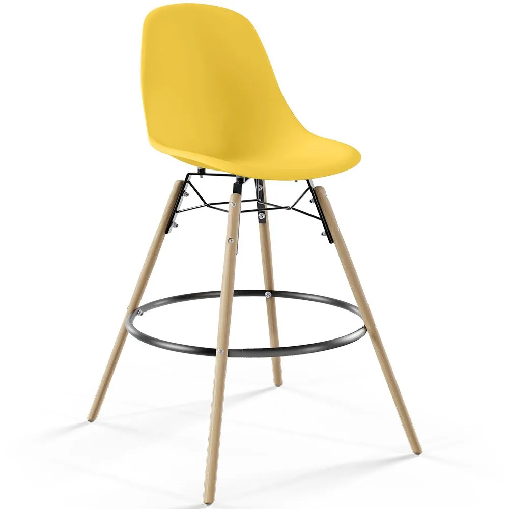 Sgabello da Bar - Design Scandinavo - Gambe in Legno - Skögur image 8