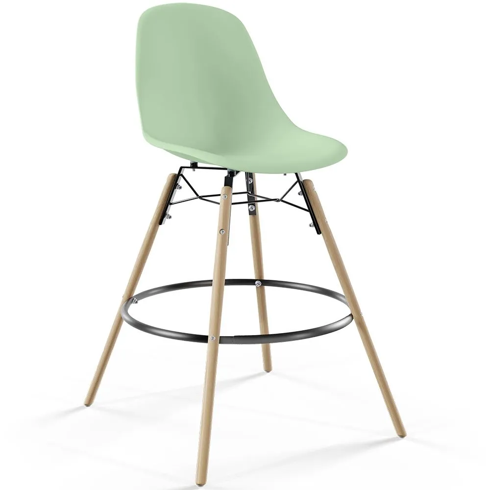 Sgabello da Bar - Design Scandinavo - Gambe in Legno - Skögur image 8
