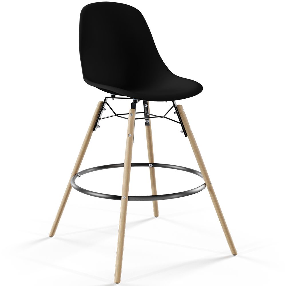 Sgabello da Bar - Design Scandinavo - Gambe in Legno - Skögur image 8