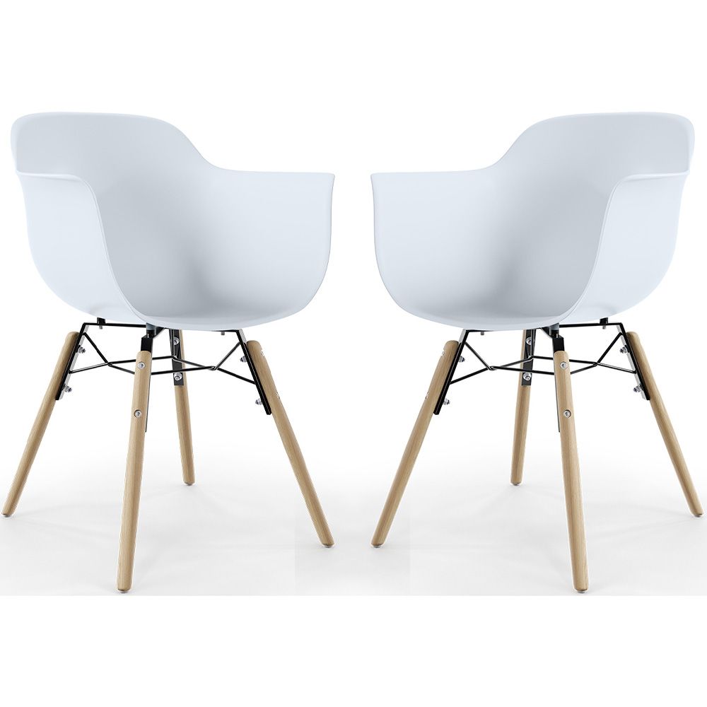 Sedia da Pranzo - Design Scandinavo - Gambe in Legno - Set di 2 - Nordika image 8