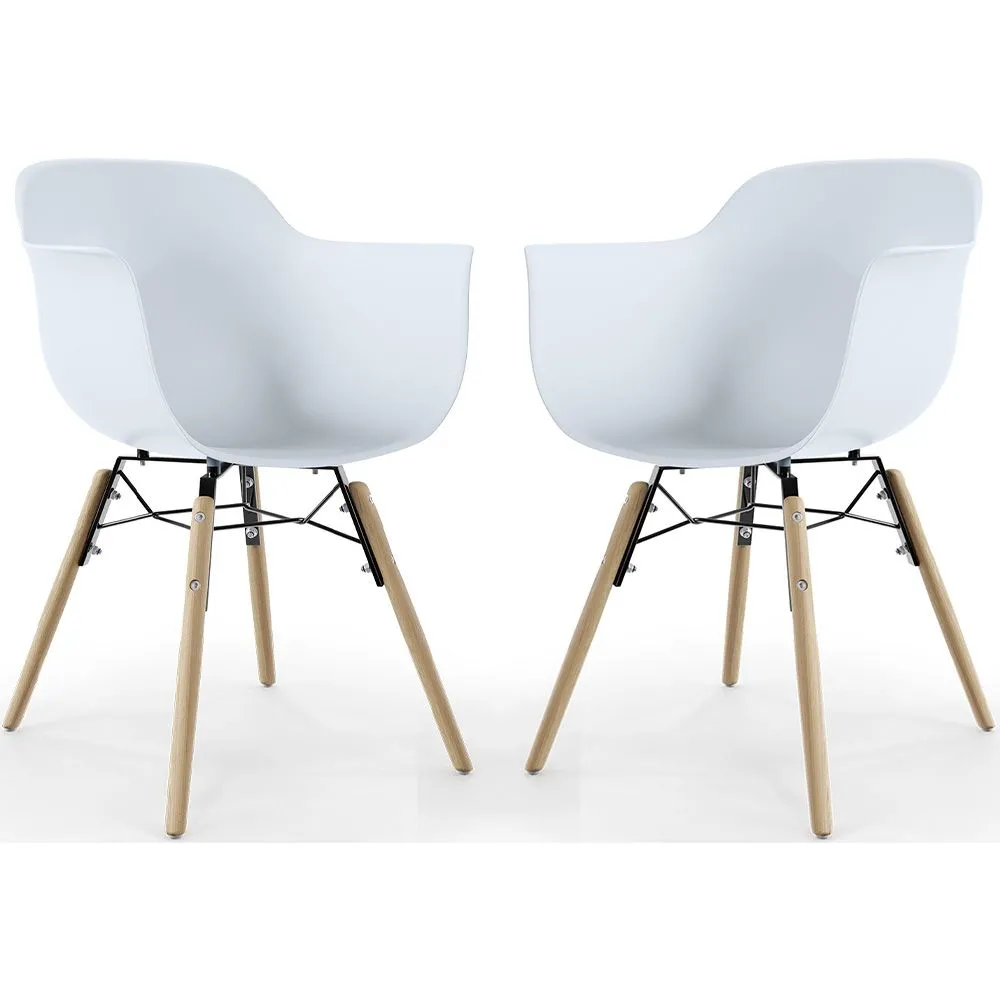 Sedia da Pranzo - Design Scandinavo - Gambe in Legno - Set di 2 - Nordika image 8