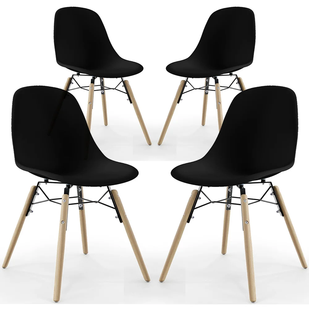 Sedia da Pranzo - Design Scandinavo - Gambe in Legno - Set di 4 - Skögur image 8