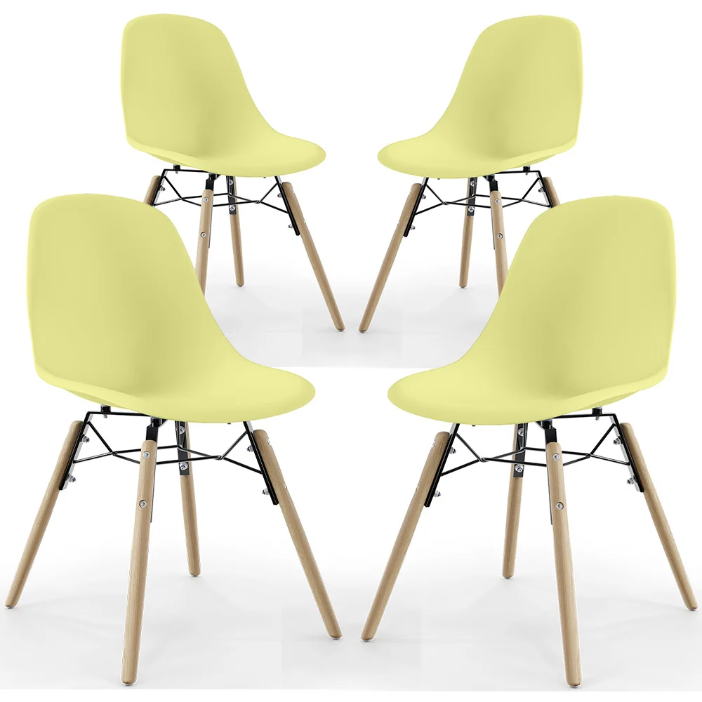 Sedia da Pranzo - Design Scandinavo - Gambe in Legno - Set di 4 - Skögur image 8