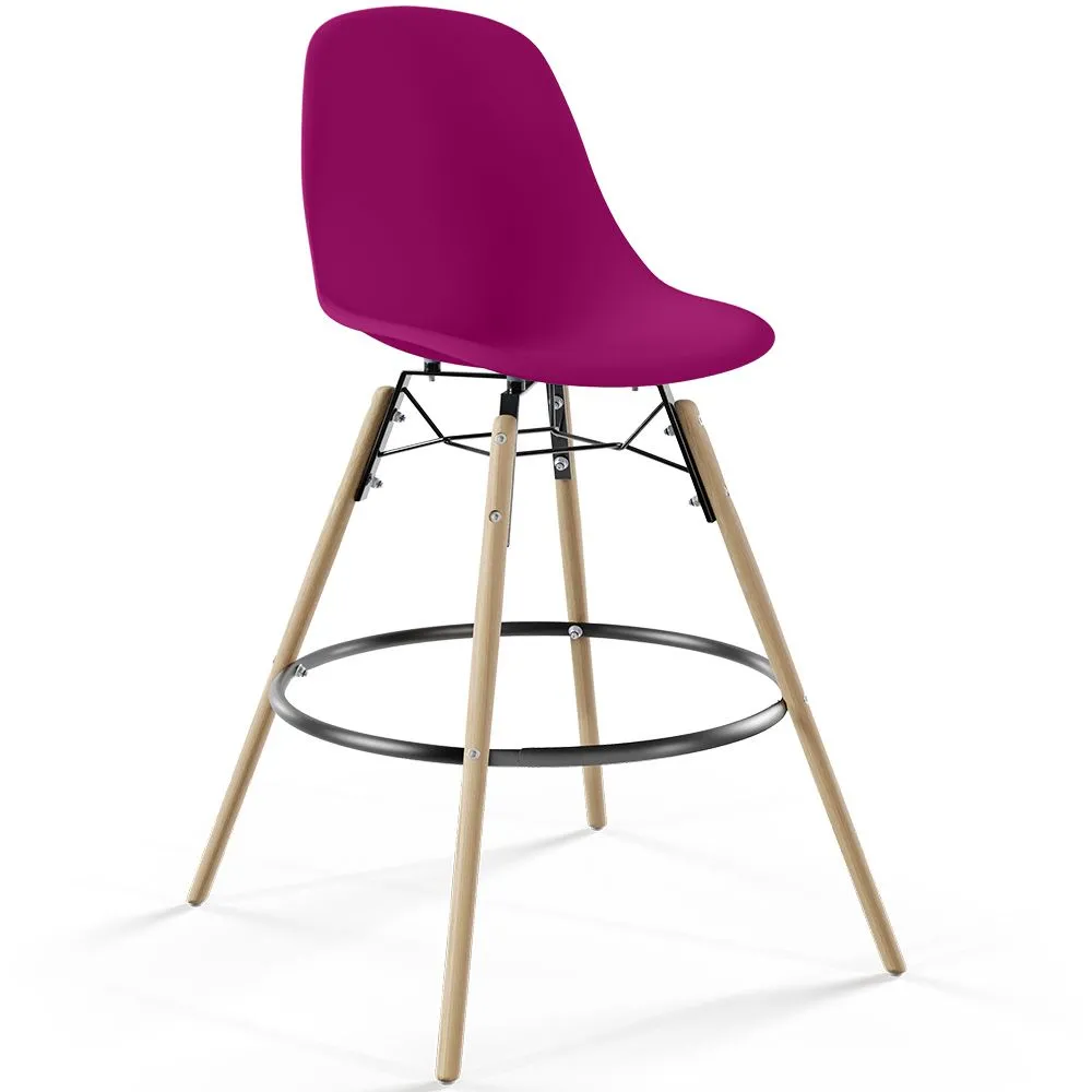 Sgabello da Bar - Design Scandinavo - Gambe in Legno - Skögur image 8