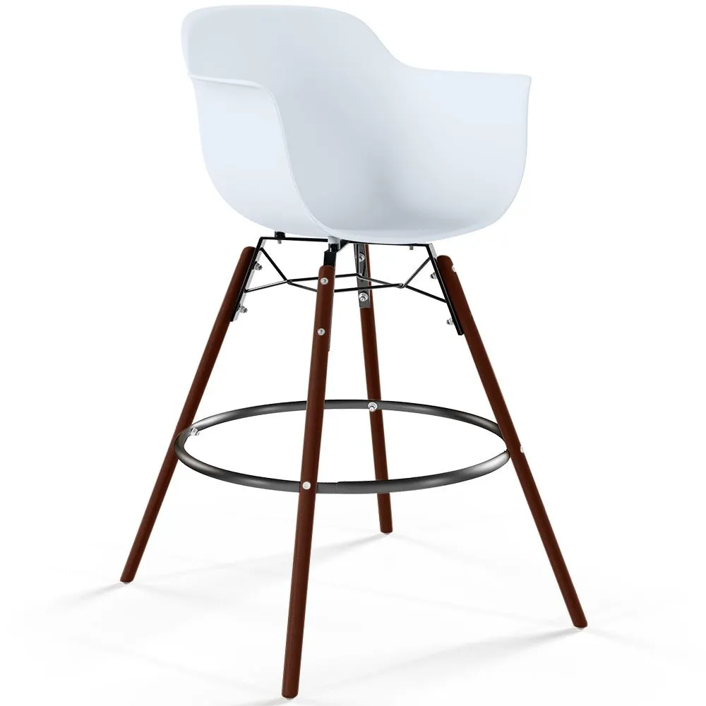 Sgabello da bar - Design Scandinavo - Gambe in Legno Scuro - Nordika image 8