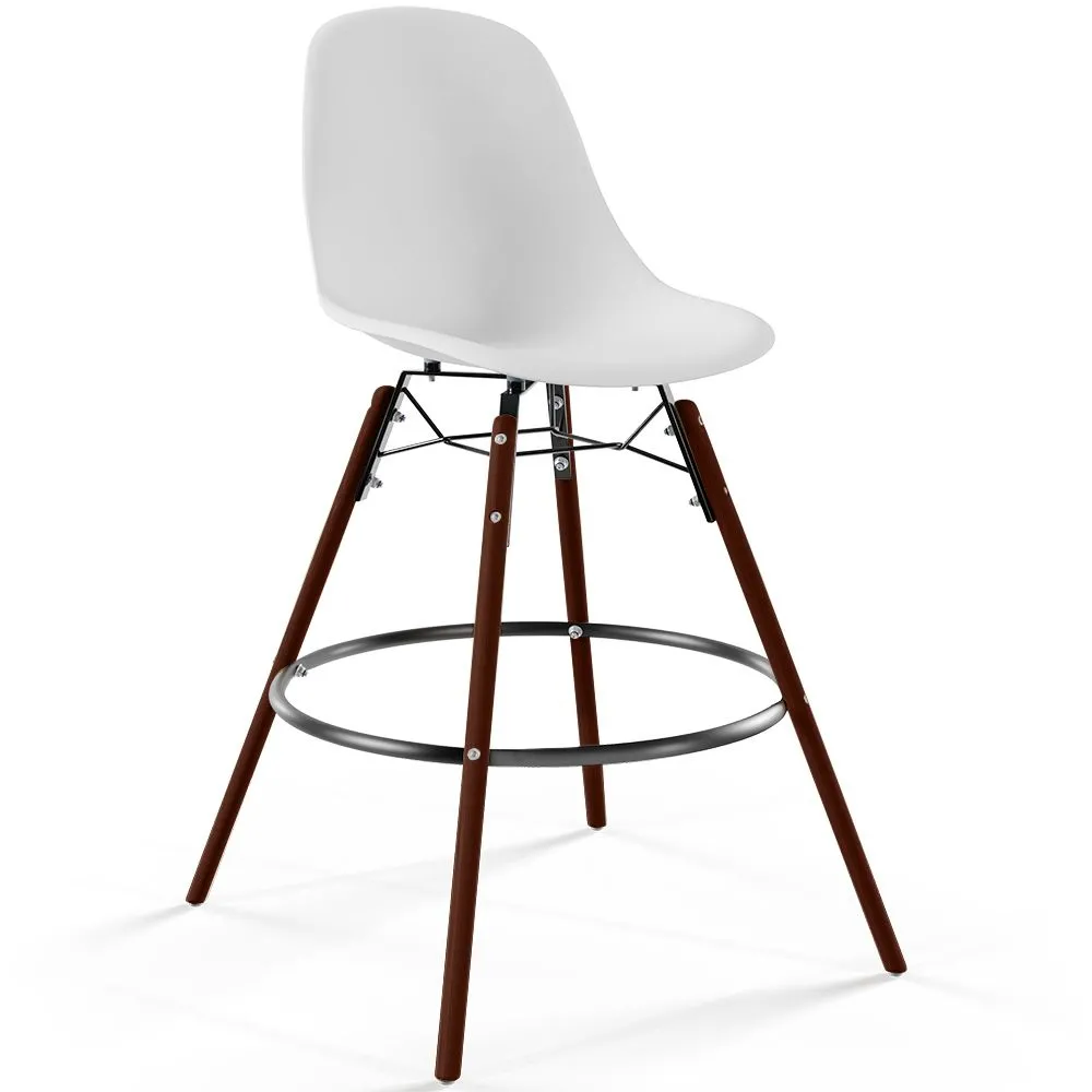 Sgabello da Bar - Design Scandinavo - Gambe in Legno Scuro - Skögur image 8