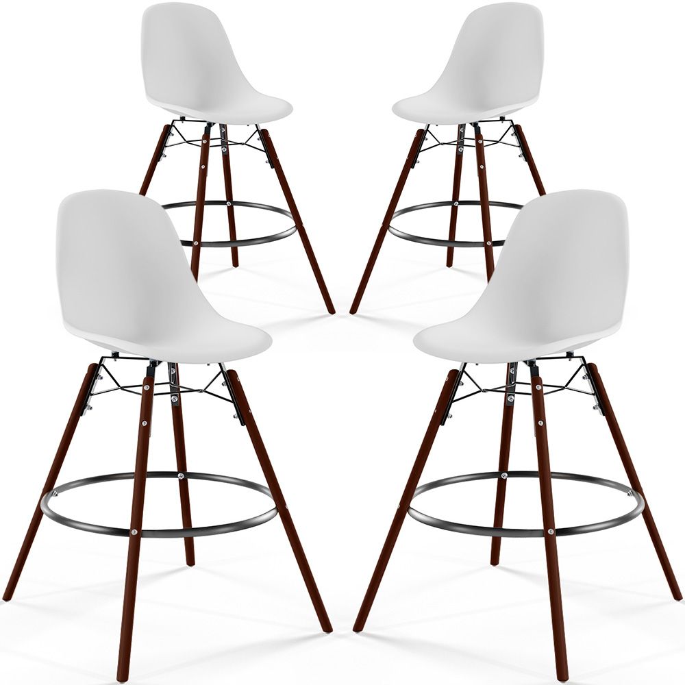 Sgabelli da Pranzo - Design Scandinavo - Gambe in Legno Scuro - Set di 4 - Skögur image 8