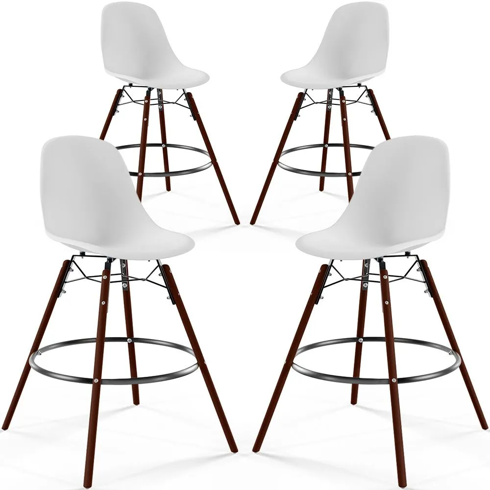 Sgabelli da Pranzo - Design Scandinavo - Gambe in Legno Scuro - Set di 4 - Skögur image 8