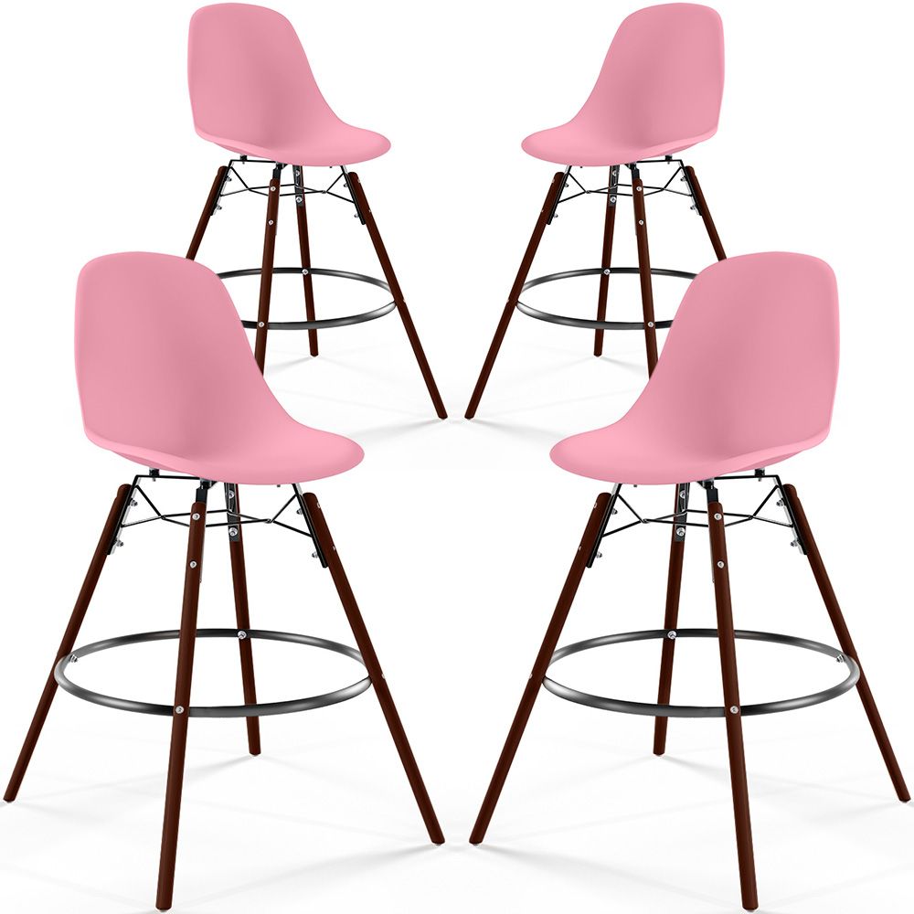 Sgabelli da Pranzo - Design Scandinavo - Gambe in Legno Scuro - Set di 4 - Skögur image 8