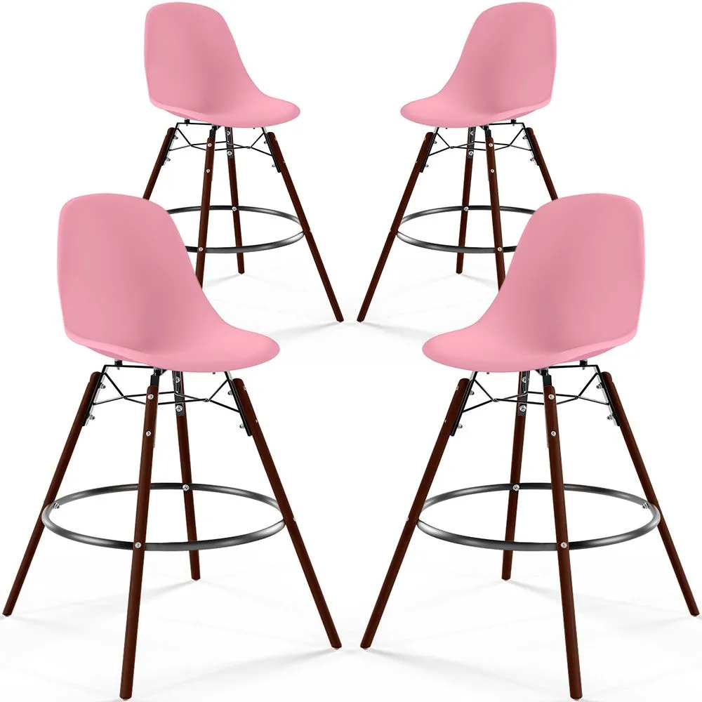 Sgabelli da Pranzo - Design Scandinavo - Gambe in Legno Scuro - Set di 4 - Skögur image 8