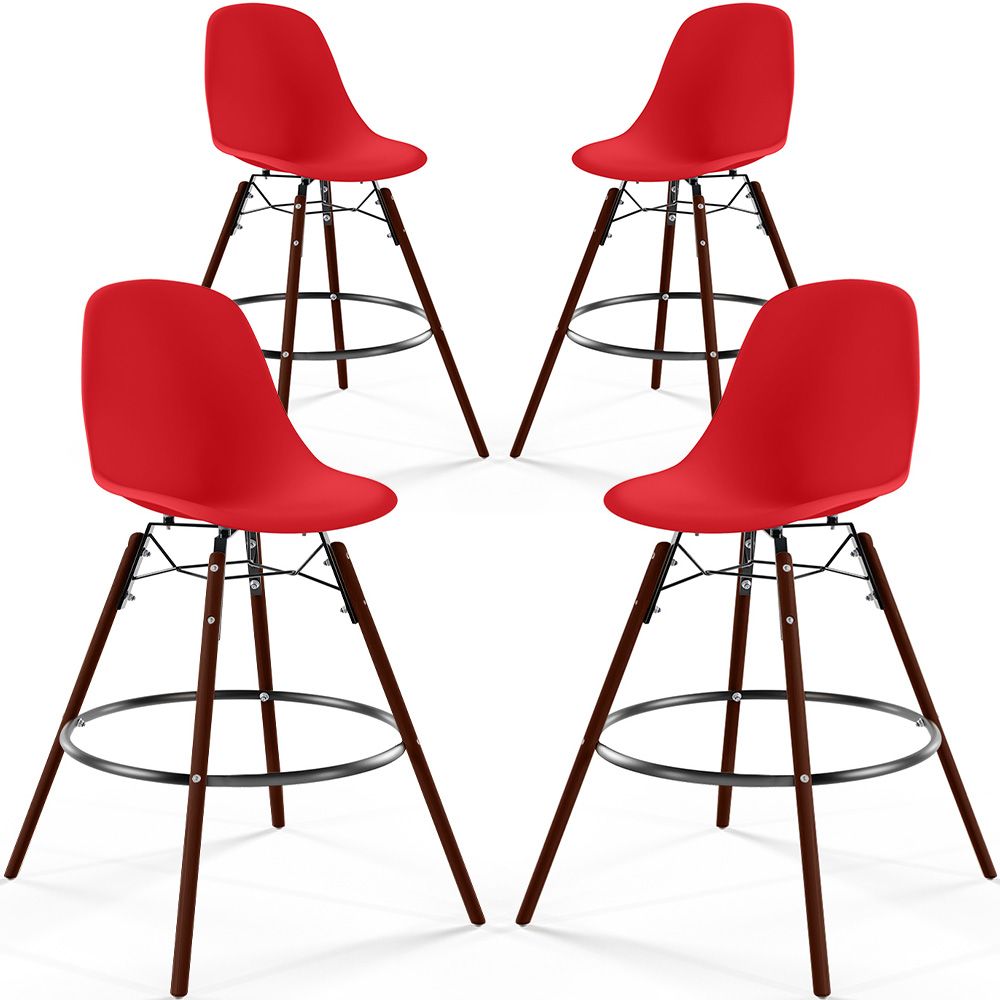 Sgabelli da Pranzo - Design Scandinavo - Gambe in Legno Scuro - Set di 4 - Skögur image 8