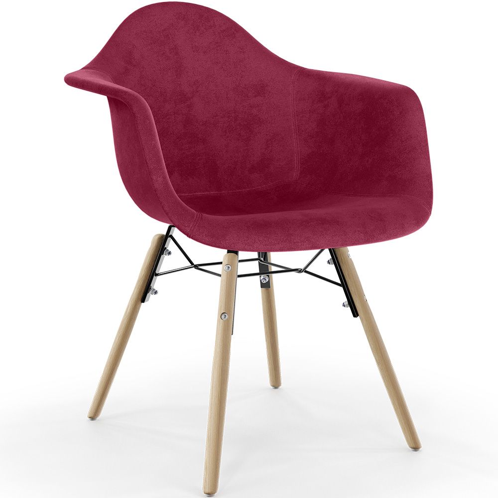 Sedia da Pranzo in Velluto - Design Scandinavo e Gambe in Legno - Nordika image 8