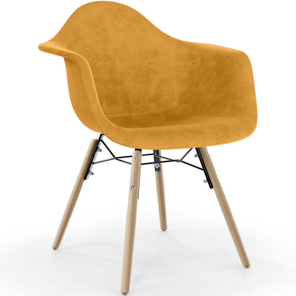 Sedia da Pranzo in Velluto - Design Scandinavo e Gambe in Legno - Nordika image 8