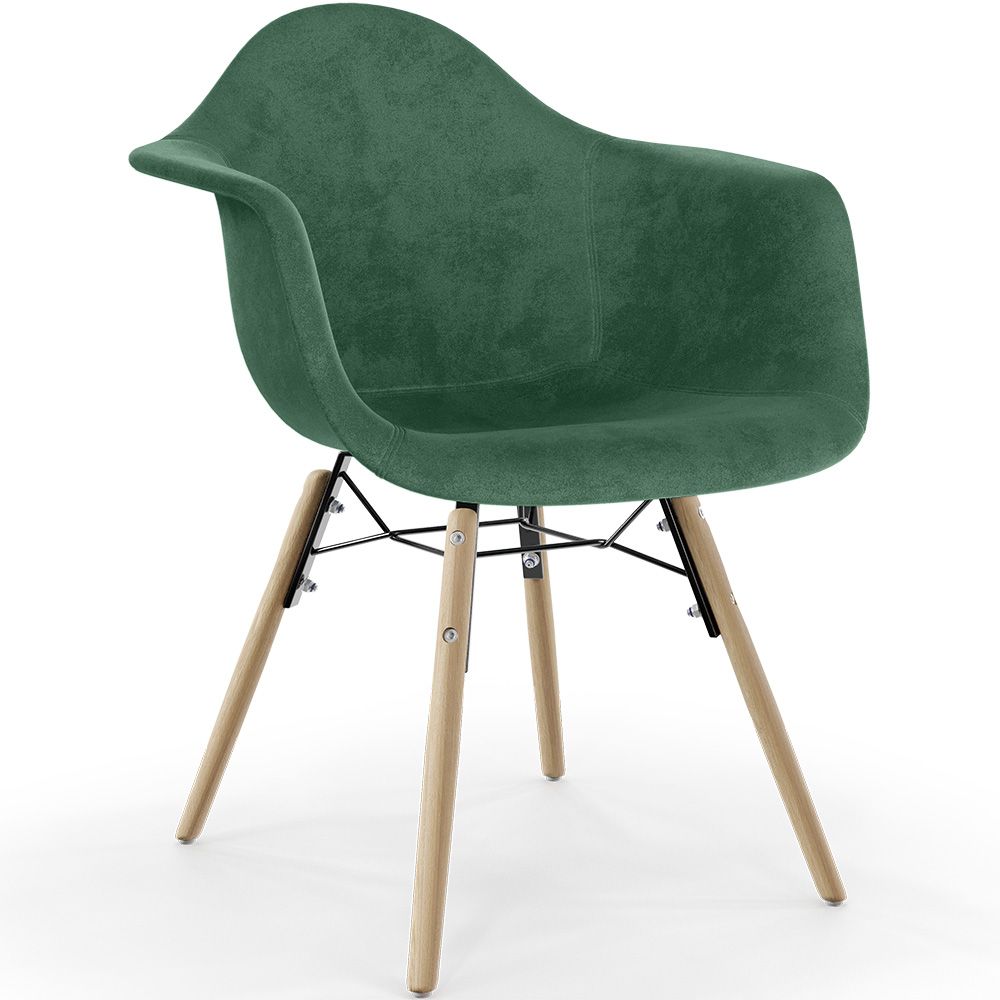 Sedia da Pranzo in Velluto - Design Scandinavo e Gambe in Legno - Nordika image 8