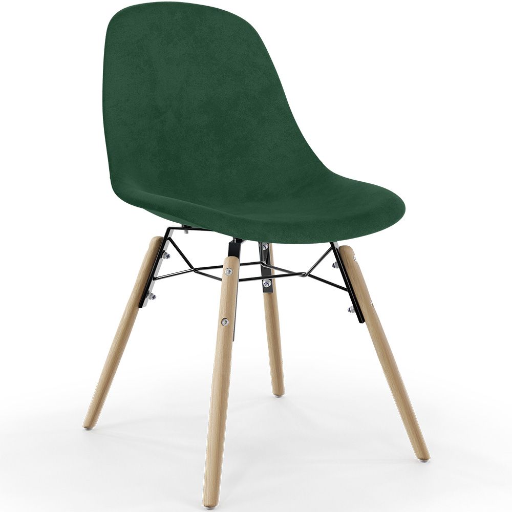 Sedia da Pranzo in Velluto - Design Scandinavo e Gambe in Legno - Skögur image 8