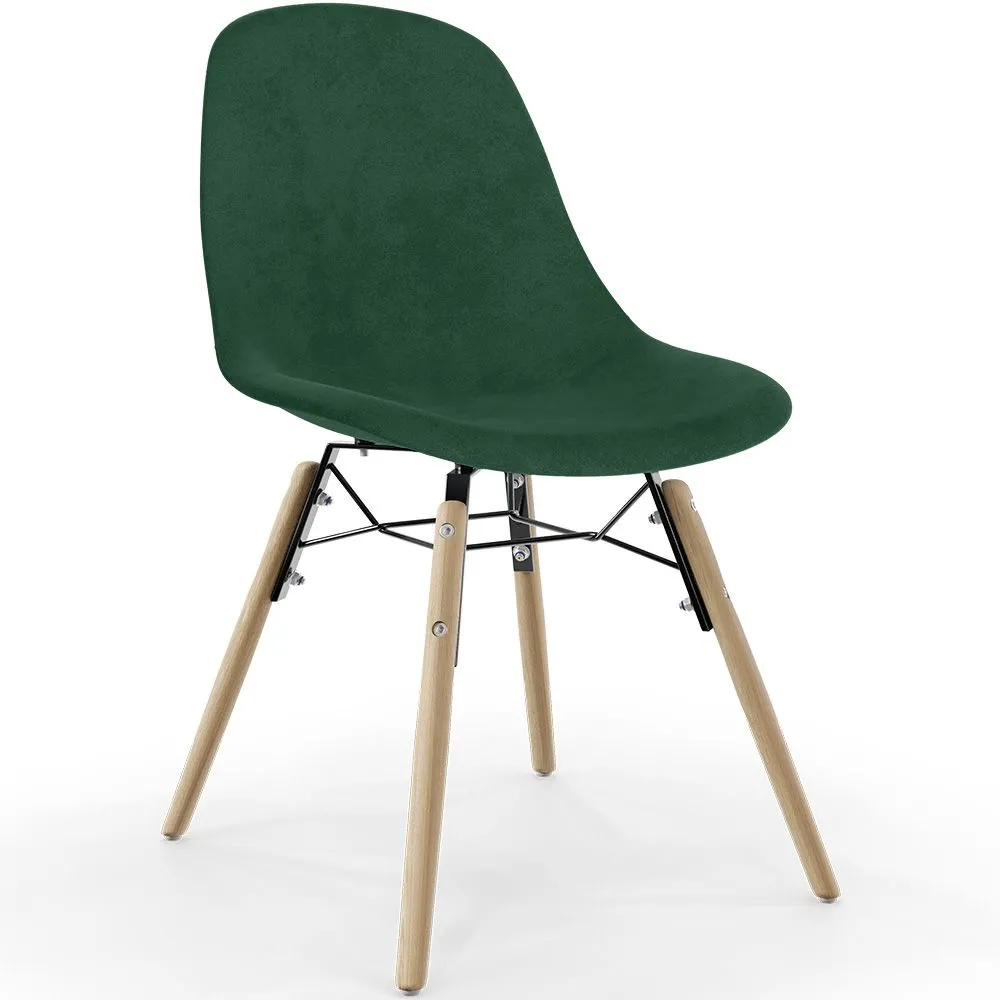 Sedia da Pranzo in Velluto - Design Scandinavo e Gambe in Legno - Skögur image 8