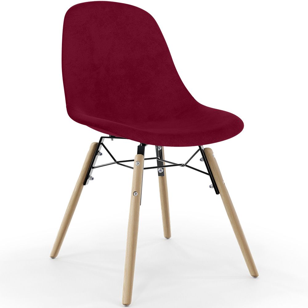 Sedia da Pranzo in Velluto - Design Scandinavo e Gambe in Legno - Skögur image 8