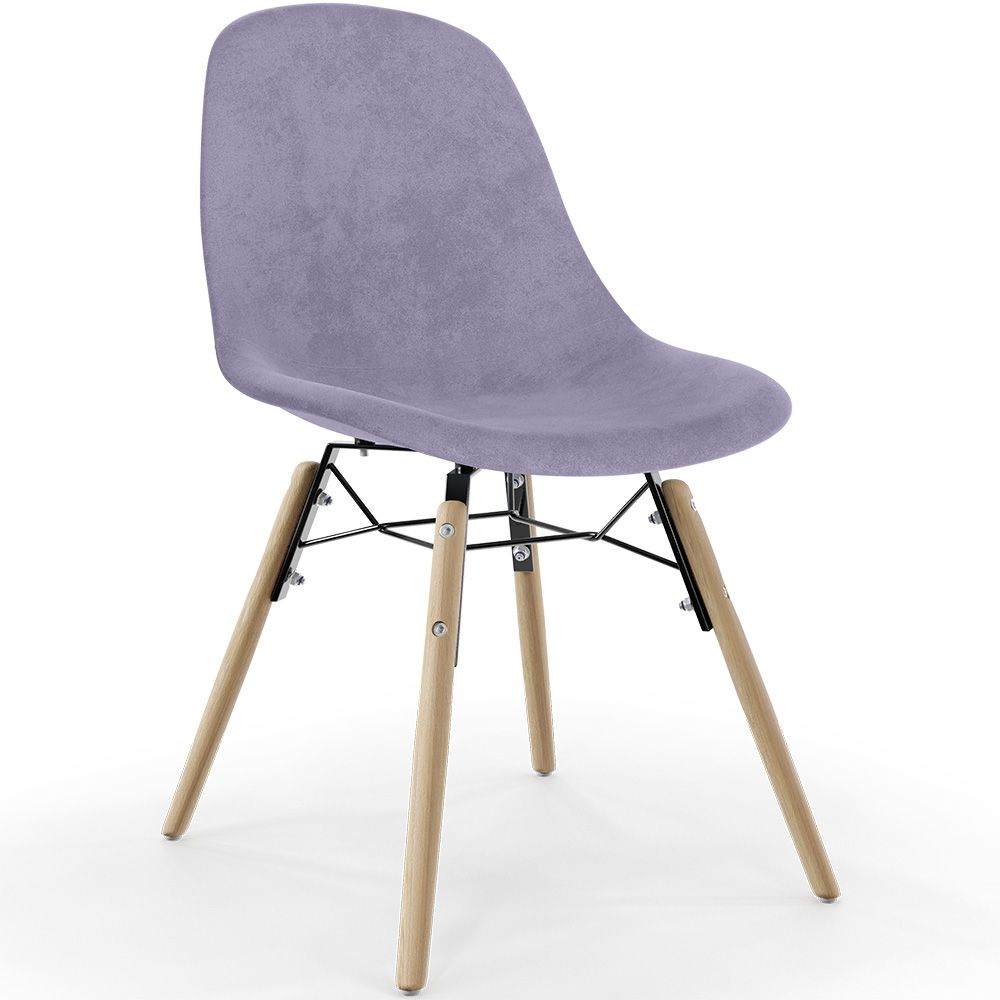 Sedia da Pranzo in Velluto - Design Scandinavo e Gambe in Legno - Skögur image 8