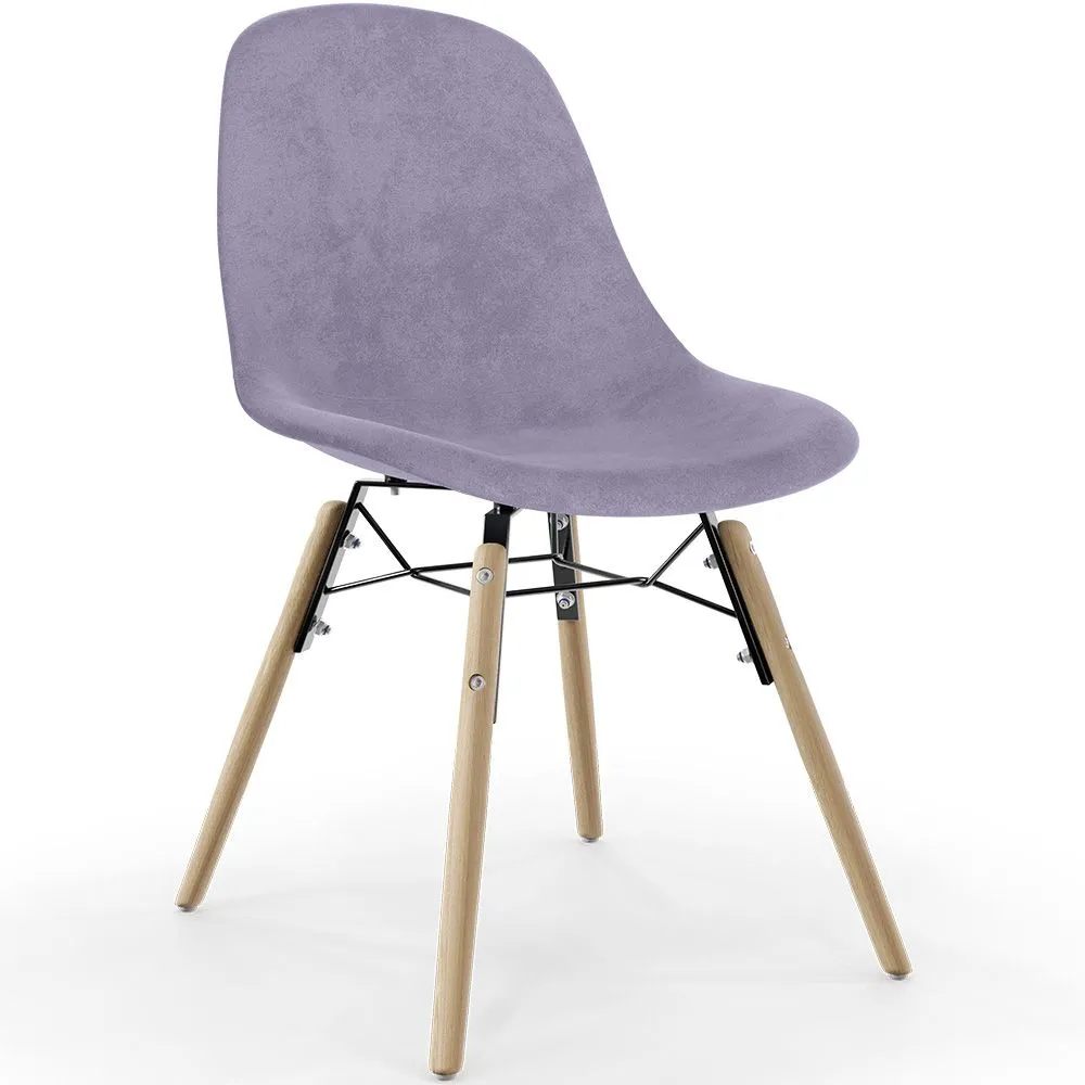 Sedia da Pranzo in Velluto - Design Scandinavo e Gambe in Legno - Skögur image 8