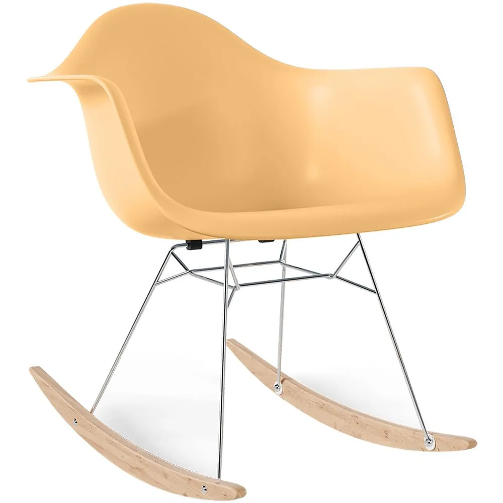 Sedia a Dondolo - Design Scandinavo - Gambe in Legno e Metallo - Nordika image 8