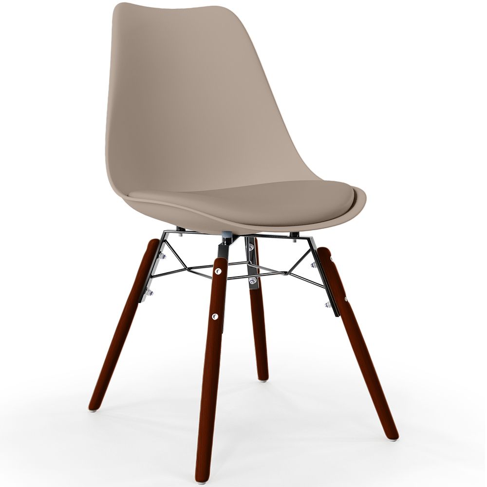 Sedia da Pranzo con Cuscino - Design Scandinavo e Gambe in Legno Scuro - Skögur image 8