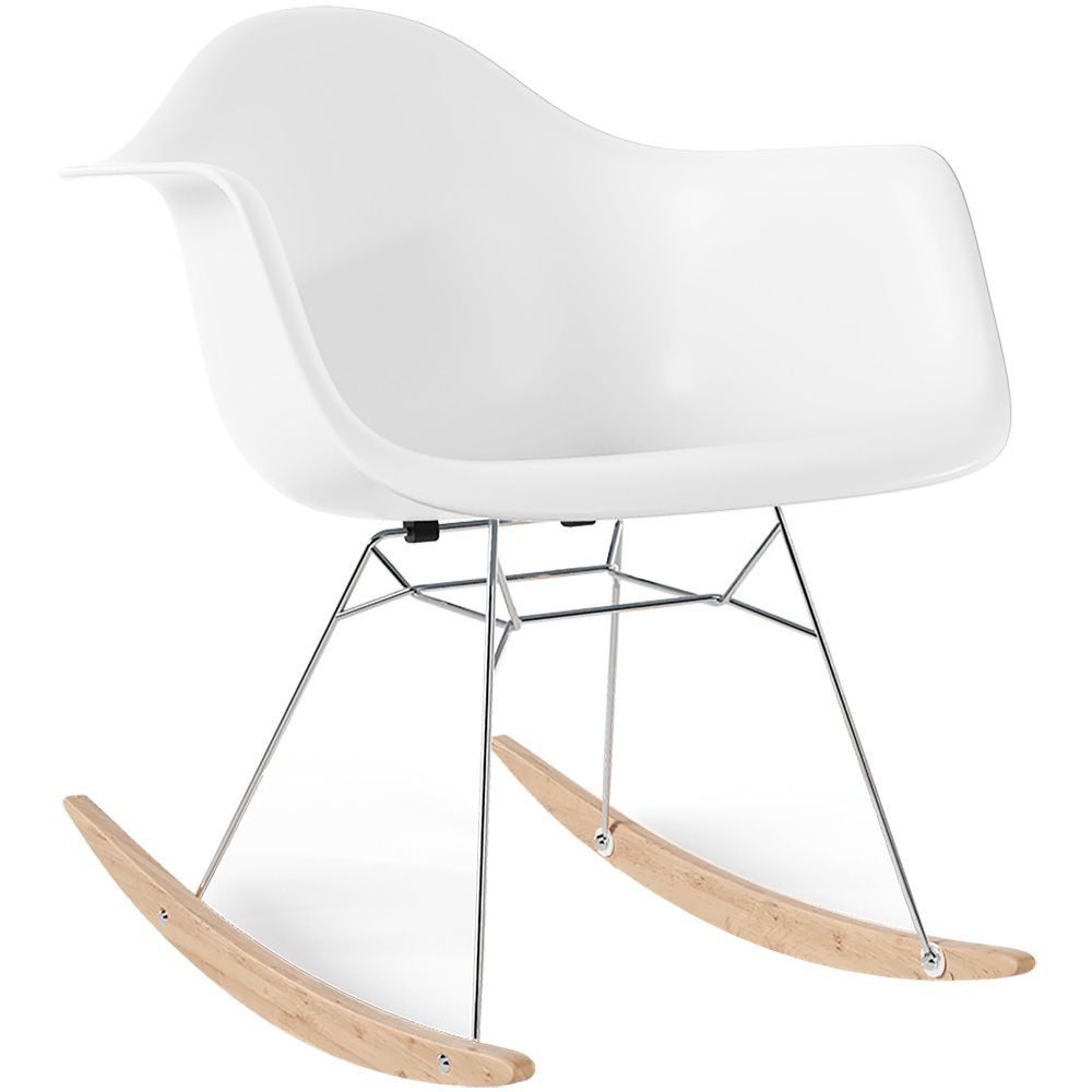Sedia a Dondolo - Design Scandinavo - Gambe in Legno e Metallo - Nordika image 8