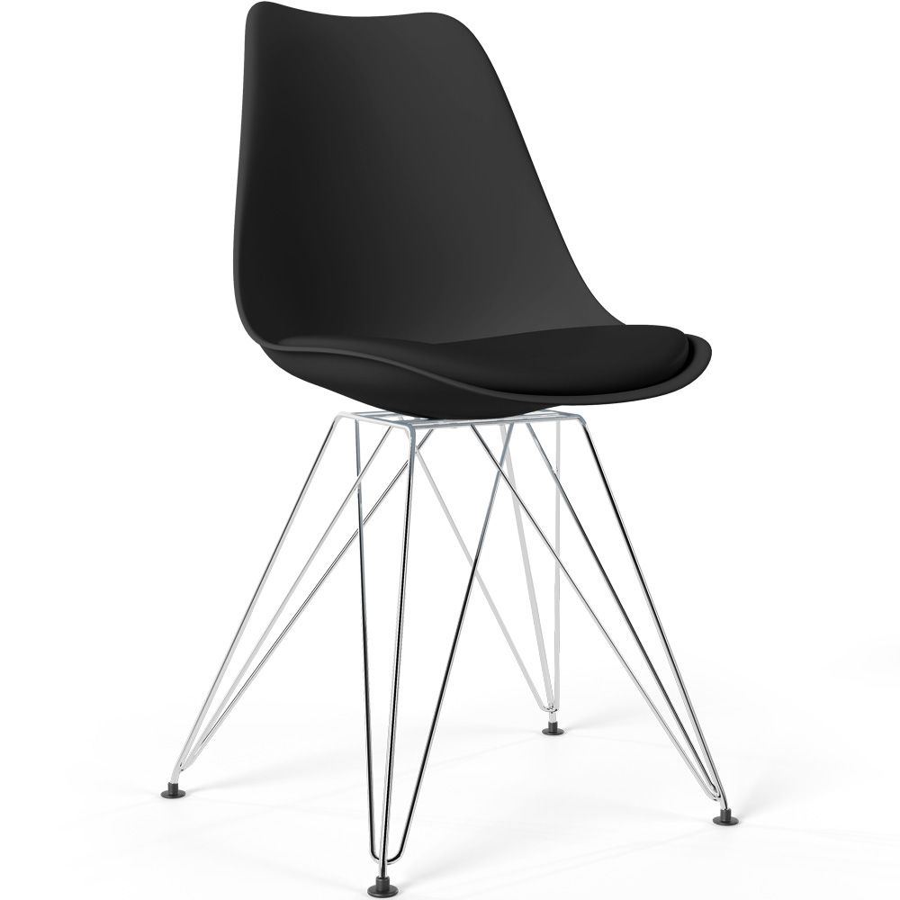 Sedia da Pranzo con Cuscino - Design Scandinavo e Gambe in Metallo Nero - Skögur image 8