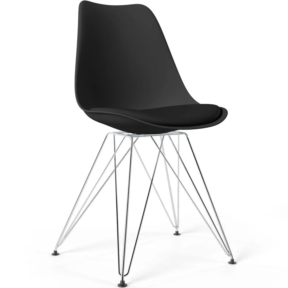 Sedia da Pranzo con Cuscino - Design Scandinavo e Gambe in Metallo - Skögur image 8