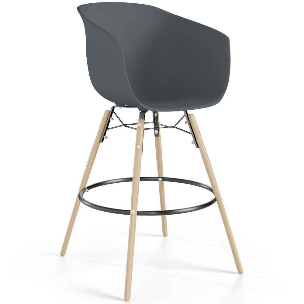 Sgabello da Bar - Design Scandinavo - Gambe in Legno Naturale - Melania image 8