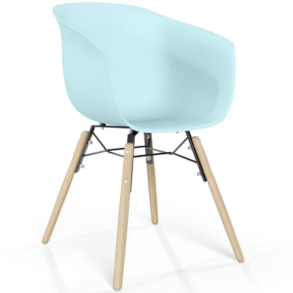 Sedia da Pranzo - Design Scandinavo - Gambe in Legno Naturale - Polin image 8