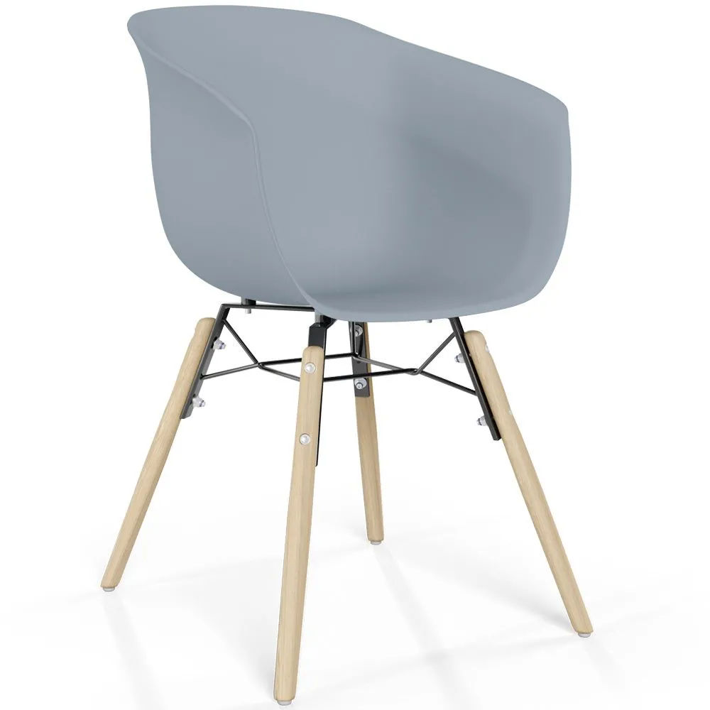 Sedia da Pranzo - Design Scandinavo - Gambe in Legno Naturale - Polin image 8