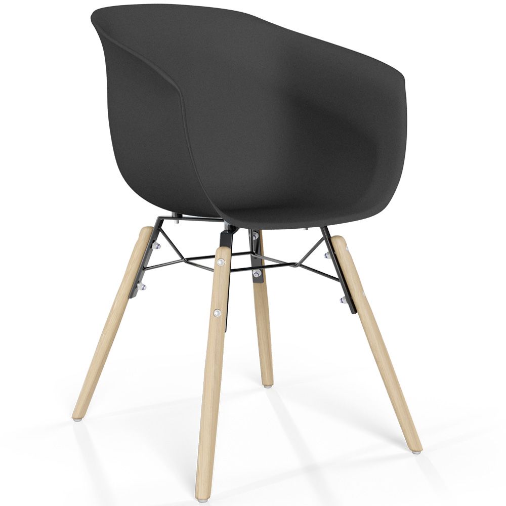 Sedia da Pranzo - Design Scandinavo - Gambe in Legno Naturale - Polin image 8
