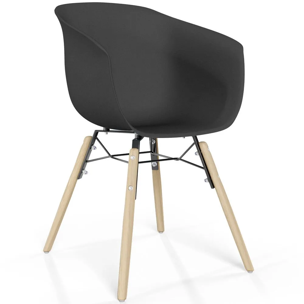 Sedia da Pranzo - Design Scandinavo - Gambe in Legno Naturale - Polin image 8
